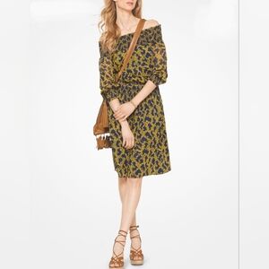 🦋Michael Kors Smocked Metallic Dress